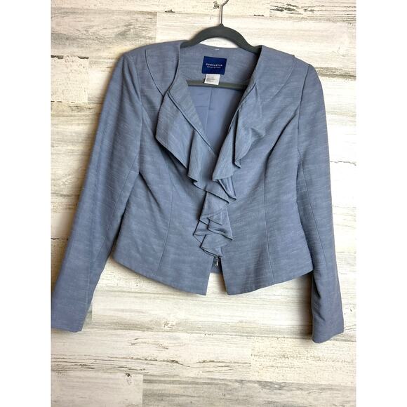 Doncaster Women’s 4P Petite Light Blue Viscose Suit Jacket Long Sleeve Cascade - Picture 1 of 7